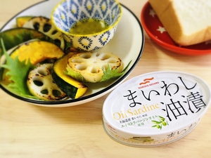まいわし油漬けのオイルをソースに！香り豊かな野菜カプレーゼ