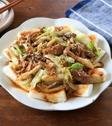 さばみそ煮とはんぺんの秋野菜炒め