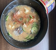 鯖缶を使ったピリ辛冷や汁