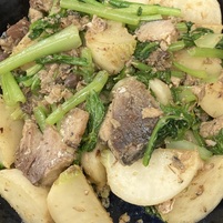 さば缶と蕪の柚子胡椒炒め