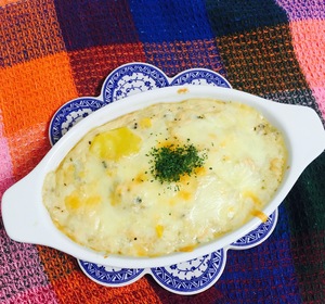 鮭とコーンの豆乳グラタン♪