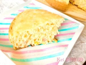 コーン&おさかなソーセージの炊飯器ケーキ